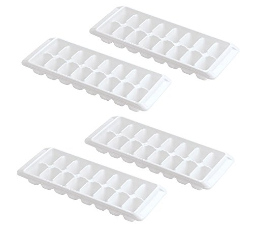 Kitch Eiswürfelform, leicht zu lösen, Weiß, 16 Würfelformen, 4 Stück (4 Stück, 64 Würfel) von Kitch