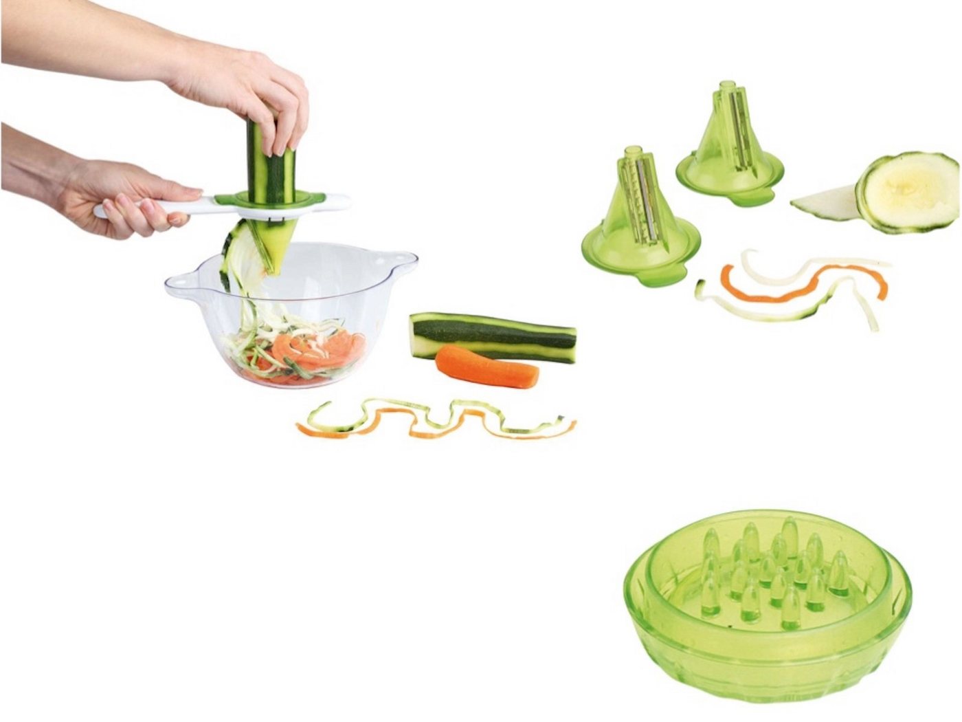 LIVOO Kochbesteck-Set KitchenArtist Gemüseschneider Spiralschneider Julienne Schüssel MEN324 von LIVOO