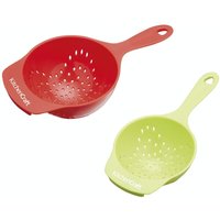 Gesundes Essen Mini-Sieb of Kunststoff, rot / grün (Pack of 2) von Kitchen Craft