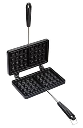 KitchenCraft Waffeleisen mit Antihaftbeschichtung, für Nutzung auf Herdplatten, Belgische Waffeln, 22 cm x 13 cm von KitchenCraft