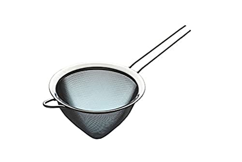 KitchenCraft feinmaschiger Trichtersieb, Edelstahl, Aufhängeloch, langer Griff mit Haken, 15 cm von KitchenCraft