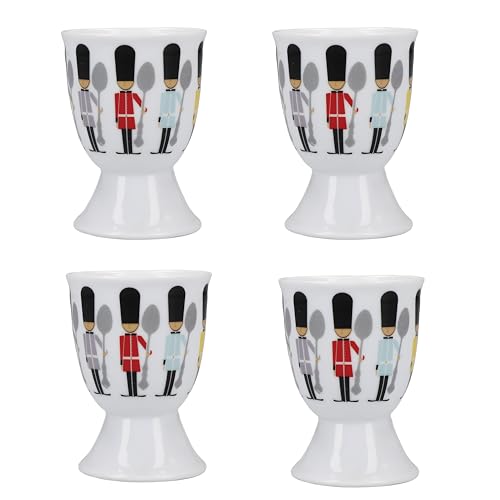 KitchenCraft KCEGGSOL4PC Eierbecher-Set, Porzellan, weiß von KitchenCraft