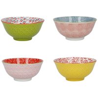 KitchenCraft Set de 4 Schalen de Müsli de Keramik in Box de Geschenk, Eiscreme, Suppe und andere Schalen, Design "Luminous" 15 cm von Kitchen Craft