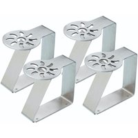 Kitchen Craft - KitchenCraft Set de Tischtuchklammern de Edelstahl, Form de Sonne, 4 Stück - Silber von Kitchen Craft