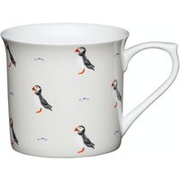 Kitchencraft de Fine Puffin geriffelte Druckbecher de Vögel, 300 ml (Set de 4), Porzellan, beige, 11,5 x 8,5 x 8 cm von Kitchen Craft