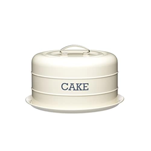 KitchenCraft Living Nostalgia Kuchendose, luftdichte Kuchendose / Kuchenkuppel, 28,5 x 18 cm, creme antik von KitchenCraft