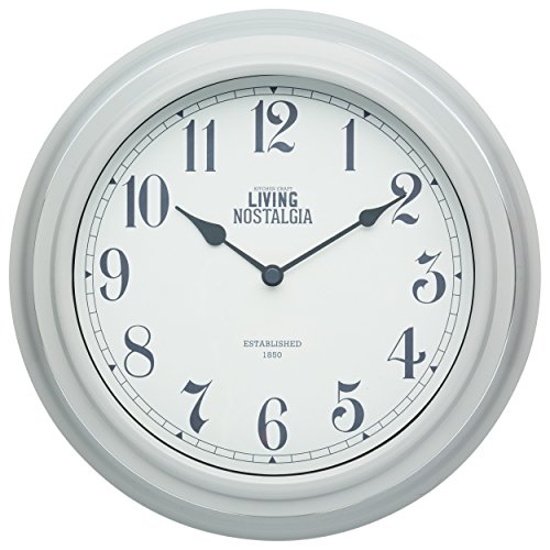 Living Nostalgia Collection Wanduhr, für Innnenräume, 25,5 cm, Vintage-Look, Grau von KitchenCraft