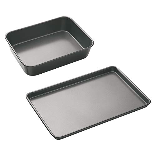 MasterClass Backformen-Set mit tiefer Bratform und großem Backblech mit PTFE-, PFOA- und BPA-freier Antihaftbeschichtung, robuster 1 mm dicker Kohlenstoffstahl, 2 Stück, Grau MasterClass Backformen-Set mit tiefer Bratform und großem Backblech mit PTFE-, PFOA- und BPA-freier Antihaftbeschichtung, robuster 1 mm dicker Kohlenstoffstahl, 2 Stück, Grau von Master Class