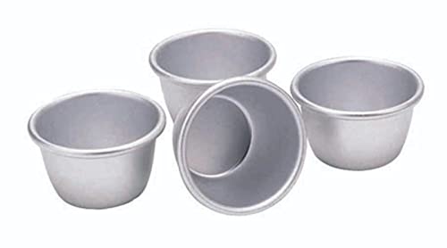 KitchenCraft Mini-Puddingformen, Eloxiertes Aluminium, 7,5 cm, 4er-Set, Silber von KitchenCraft