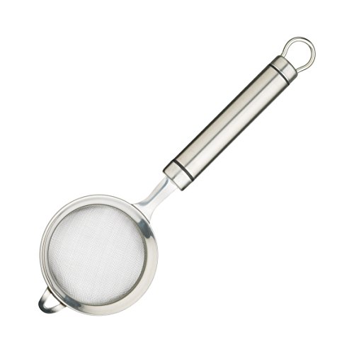 KitchenCraft Mini Küchensieb, Hochwertige Passiersieb mit Griff, Kleines Sieb für die Küche, Feinmaschiger Seiher für Tee/Kaffee/Zucker/Mehl/Kakao/Maisstärke, Silber Edelstahl, Ø 7 cm von KitchenCraft