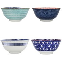 Kitchen Craft Set de 4 Schalen de glasiertes Steinzeug, Rot- und Blautöne, 15,5 x 7,5 cm, in einer Schachtel de Geschenkset von Kitchen Craft
