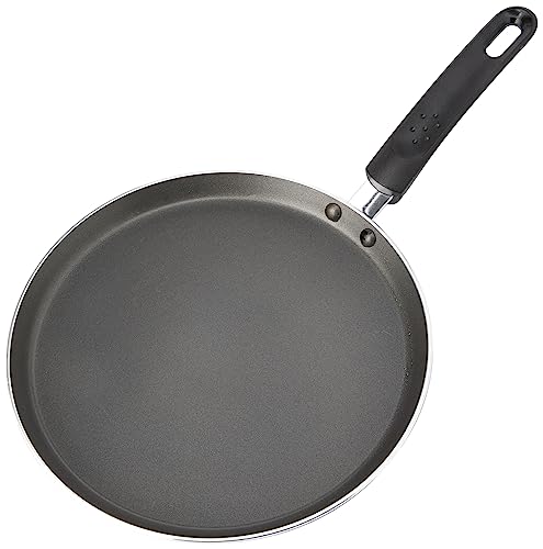 MasterClass Pfannkuchenform, Crêpeform, induktionsgeeignet und antihaftbeschichtet, mit aufgedrucktem Rezept, 24 cm, schwarz von MasterClass