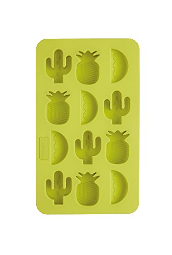 BarCraft, Neuartige Eiswürfelschale aus Silikon mit Tropisch-Schickem Motiv, BPA-freier Eiswürfelbereiter für Eis, Getränke, Gelee und Süßigkeiten, 22 x 13 cm – Grün von Bar Craft