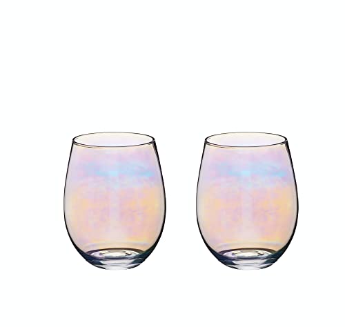 BarCraft Rainbow-Pearl Iridescent Bechergläser, 2er Set, 600ml, Geschenkbox von Bar Craft