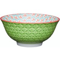 KitchenCraft ECMKCBOWL31SET - Set of Keramikschalen of mit geprägtem geometrischem Design. von Kitchen Craft