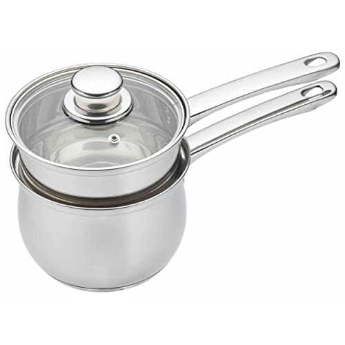 KitchenCraft Wasserbadtopf 2-teilig 16cm aus Edelstahl in Silber, 10 cm von KitchenCraft