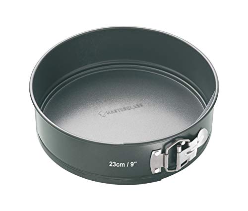 MasterClass Antihaft-Kuchenform zum Backen mit PTFE-, PFOA- und BPA-freier Antihaftbeschichtung, robuster, 1 mm dicker Karbonstahl, loser Springformboden, rund 23 cm (9"), mit Schutzhülle von Master Class