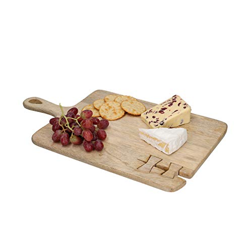 KitchenCraft KCSERWABIBOARD Serenity Schneidebrett Servierbrett Wabi Sabi, Mangoholz, braun von KitchenCraft