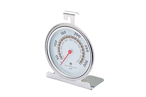 MasterClass Backofenthermometer, Edelstahl-Backofenthermometer für Temperaturen zwischen 50 und 300 Grad Celsius, Silber, 10cm, 1 Stück von MASTERCLASS