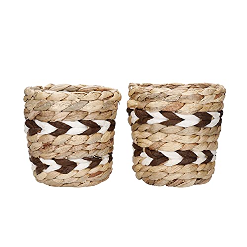 KitchenCraft 2er Set Töpfe für Wasserhyazinthen, 2 Pflanzenkübel für Hauspflanzen, natürliche gewebte Pflanzentöpfe mit Streifendesign, 11.5 x 11.5 x 11cm KCWHPLANTSET Weiß Einheitsgröße KitchenCraft 2er Set Töpfe für Wasserhyazinthen, 2 Pflanzenkübel für Hauspflanzen, natürliche gewebte Pflanzentöpfe mit Streifendesign, 11.5 x 11.5 x 11cm KCWHPLANTSET Weiß Einheitsgröße von KitchenCraft
