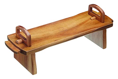 Artesà, Erhöhtes Serviertablett aus Holz, Servierständer/-tafel für Käsebrett, Kuchen, Desserts, Partyplatten und Buffets mit Füßen, 37 x 12 x 13 cm von Artesa