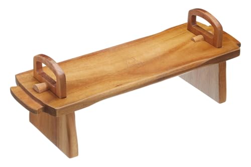 Artesà, Erhöhtes Serviertablett aus Holz, Servierständer/-tafel für Käsebrett, Kuchen, Desserts, Partyplatten und Buffets mit Füßen, 37 x 12 x 13 cm, Braun von Artesa