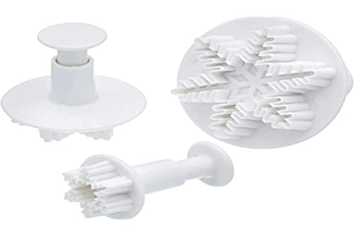 KitchenCraft Sweetly Does It Fondant-Ausstecher für Tortendekoration, Weihnachtliches Schneeflocken-Design, Kunststoff, 3er-Pack von KitchenCraft