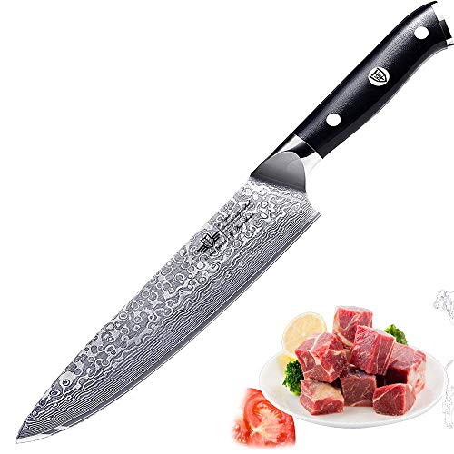 Kitchen Emperor Küchenmesser Damastmesser Professionelle Chefmesser 8 Zoll Sehr Scharfe Klinge 67 Lagen Damaskus Stahl Köche Messer zum Schneiden von Kitchen Emperor