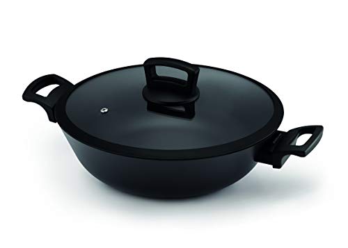 Kitchen Fun Twist Wokpfanne Aluminium 30 cm Mit Deckel und 2 Seitengriffe von Kitchen Fun