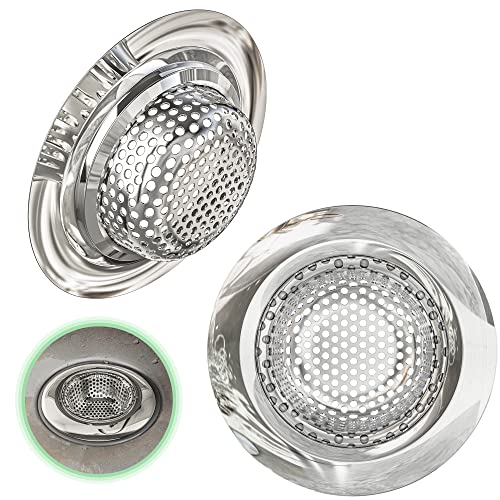 Kitchen Helpis® Edelstahl Abflussieb ∅ 7 cm, rostfreies Haarsieb, 2er-Set, Abfluss Sieb feinmaschig, Haarsieb Dusche, Sieb für Spülbecken, Abflussieb Küche, Abflusssieb Badewanne, Abflussieb Dusche von Kitchen Helpis