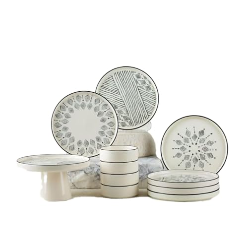 11-teiliges Frühstücksset für 6 Personen mit erhöhter Servierplatte – Stackable Ethnical Serie aus Kütahya-Keramik – Handgefertigt & spülmaschinengeeignet 11-teiliges Frühstücksset für 6 Personen mit erhöhter Servierplatte – Stackable Ethnical Serie aus Kütahya-Keramik – Handgefertigt & spülmaschinengeeignet von Kitchen Life