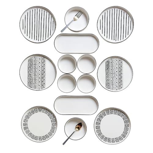 14-teiliges Frühstücksset für 6 Personen – Stackable Sio Savior Serie – Handgefertigtes Kütahya-Keramikgeschirr mit Design-Auszeichnung – Spülmaschinengeeignet & stapelbar 14-teiliges Frühstücksset für 6 Personen – Stackable Sio Savior Serie – Handgefertigtes Kütahya-Keramikgeschirr mit Design-Auszeichnung – Spülmaschinengeeignet & stapelbar von Kitchen Life