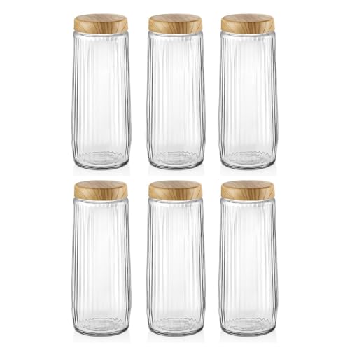 Kitchen Life 6-teiliges Glas Vorratsdosen Set 1,5L – Luftdicht mit Deckel – Aufbewahrungsgläser für Spaghetti, Konserven, Hülsenfrüchte & Trockenwaren von Kitchen Life