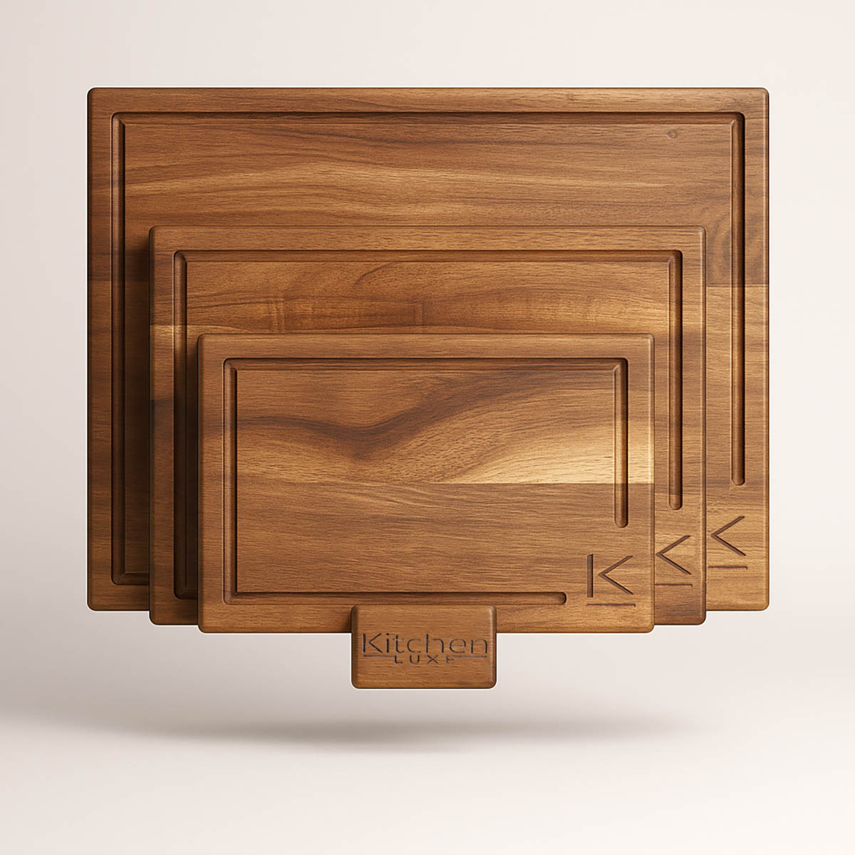 Schneidebrett Set Akazie – 3-teilig mit Halter | Massivholz & hochwertig verarbeitet, antibakteriell Schneidebrett Set Akazie – 3-teilig mit Halter | Massivholz & hochwertig verarbeitet, antibakteriell von Kitchen Luxe