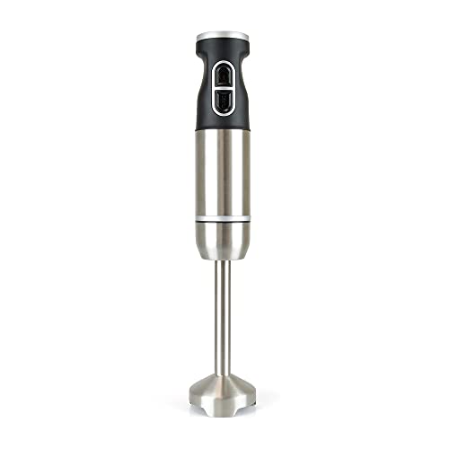KitchenPerfected 700 W Stabmixer aus Edelstahl, variable Geschwindigkeit, 15 Geschwindigkeiten, Turbo, langlebiger Motor, für Suppe oder Babynahrung - E5024SS von Kitchen Perfected