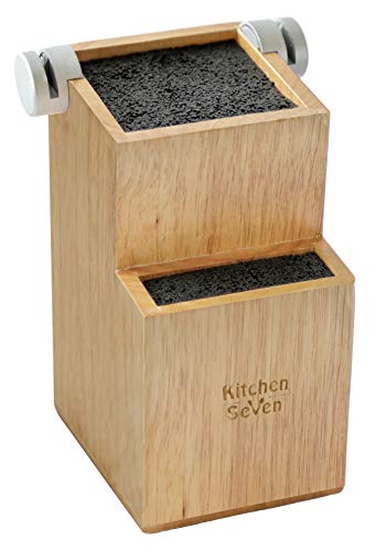 Kitchen Seven UniversalMesserblock aus Bambus Messerhalter mit 2 integrierten Messerschärfern 2stufige moderne Messeraufbewahrung für bis zu 16 große und kleine Messer leicht zu reinigen aus Holz Kitchen Seven UniversalMesserblock aus Bambus Messerhalter mit 2 integrierten Messerschärfern 2stufige moderne Messeraufbewahrung für bis zu 16 große und kleine Messer leicht zu reinigen aus Holz von Kitchen Seven