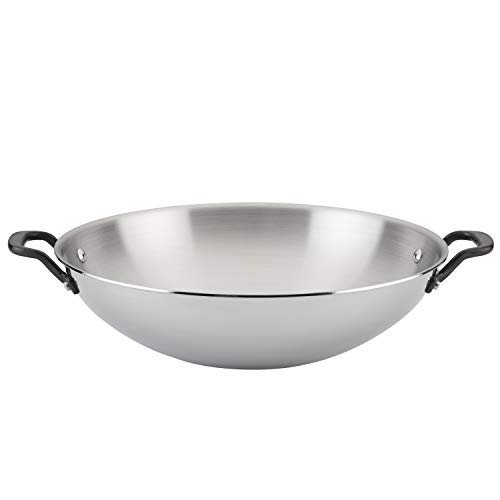 KitchenAid 30008 5-lagig verkleidet Wok aus poliertem Edelstahl, induktionskompatibel, spülmaschinenfest von KitchenAid