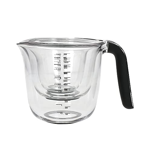 KitchenAid 3er Set Messbecher, Spülmaschinenfest – großer 1-Liter Becher (4 Cups), 500ml Becher (2 Cups), und 250ml Becher (1 Cup) – Schwarz von KitchenAid