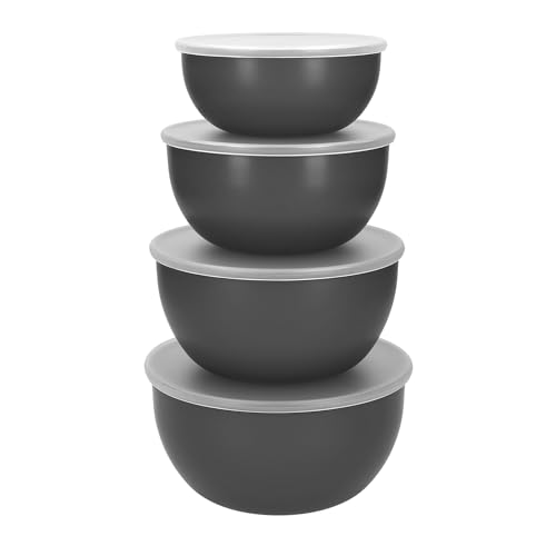 KitchenAid 4er-Set Schüsseln mit Deckel für die Zubereitung von Mahlzeiten - Holzkohlegrau von KitchenAid