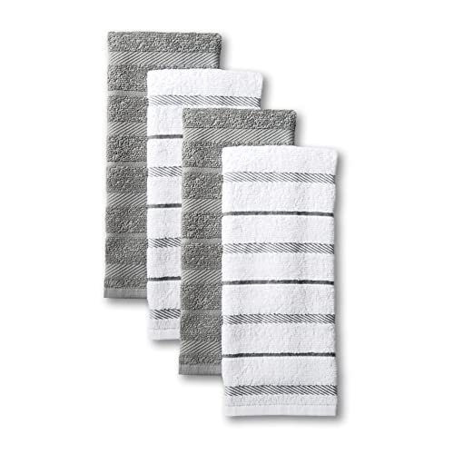 KitchenAid Albany Küchenhandtuch-Set, Baumwolle Polyester, GRAU, 16"x26", 4 von KitchenAid