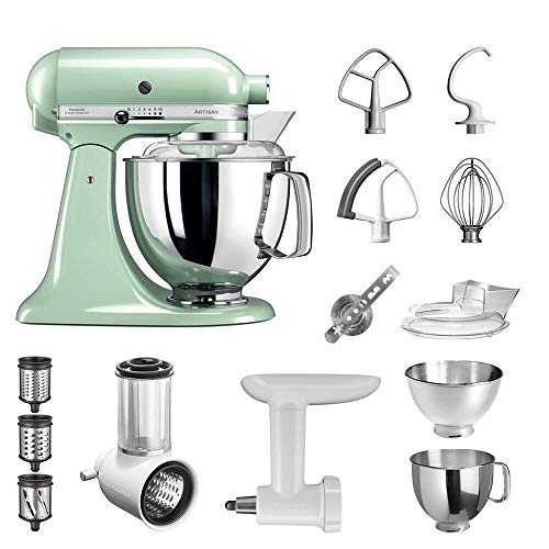 KitchenAid Artisan Küchenmaschine Starter Paket 5KSM175PSEPT inkl. Gemüseschneider Fleischwolf und vielem Zubehör (Pistazie) von KitchenAid