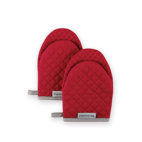 KitchenAid Asteroid Mini-Ofenhandschuh-Set, 14 x 20,3 cm, Feuerrot, 2-teilig von KitchenAid