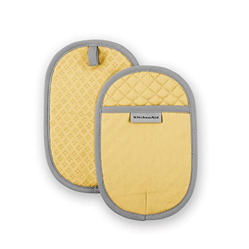 KitchenAid Asteroid Topflappen, 2er-Pack, Butterblumengelb, 16,5 x 25,4 cm von KitchenAid