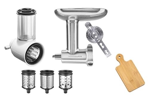 KitchenAid Basic Zubehörset Fleischwolf Metall+Gemüseschneider+Gratis Schneidbrett von KitchenAid