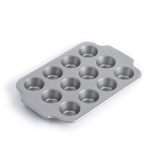 KitchenAid Bakeware Aluminisierte Stahl PFAS-freie Antihaftbeschichtung 12-er Mini-Muffinblech, Backofenfest, Spülmaschinenfest, Grau von KitchenAid