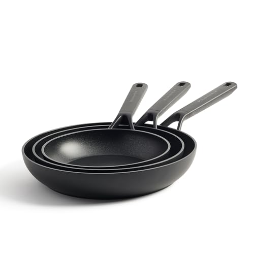 KitchenAid Classic Bratpfannen-Set 20cm, 24cm und 28cm, Hart Anodisiert, PFAS-freie Gesunde Keramische Antihaftbeschichtung, Induktion, Ofen- und Spülmaschinenfest, Schwarz von KitchenAid