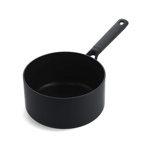 KitchenAid Classic Forged Stielkasserolle (16cm/1,5L), hart anodisiert, PFAS-freie gesunde keramische Antihaftbeschichtung, Induktionsgeeigent, Backofengeeignet, Spülmaschinengeeignet, Schwarz von KitchenAid