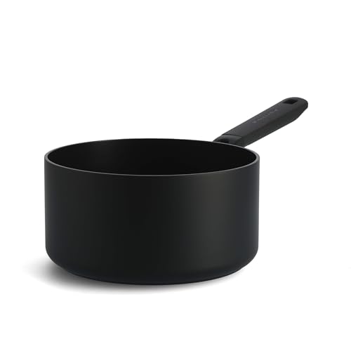 KitchenAid Classic Forged Stielkasserolle (20cm/3,1L), hart anodisiert, PFAS-freie gesunde keramische Antihaftbeschichtung, Induktionsgeeigent, Backofengeeignet, Spülmaschinengeeignet, Schwarz von KitchenAid