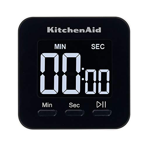 KitchenAid Digitale Küchen Stoppuhr, Magnetisch, mit Rückbeleuchtung,100 Minute Timer für Kochen und Backen KQ900G Schwarz Einheitsgröße von KitchenAid