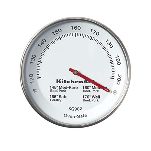 KitchenAid Fleischthermometer für In-Ofen Gebrauch, Drahtlose Thermometer mit Zifferblatt, geeignet für BBQs und Öfen, 49°C bis 93°C/120°F bis 200°F von KitchenAid